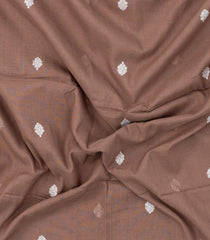Brown Handloom Bengal Cotton Saree With Floral Buttas-BG1671