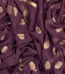 Lilac Woven Mysore Silk Saree With Floral Zari Buttas-MS3073