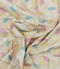 Cream Woven Pure Silk Saree With Meena Floral Motifs -EC2536