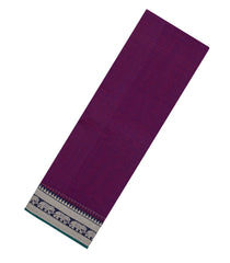 Purple Woven Chirala Cotton Saree With Elephant Border-CR1428