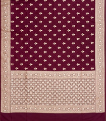 Maroon Woven Blended Satin Saree With Floral Zari Buttas-BL6017
