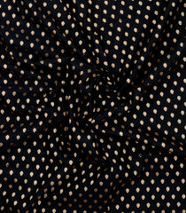 Black Woven Blended Satin Saree With Floral Zari Motifs-BL6001