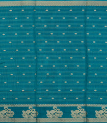 Cyan Printed Synthetics Dola Saree Zari Stripes & Buttas-BL5282