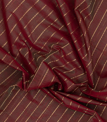 Brown Handloom Silk Cotton Saree With Zari Stripes-SC4362