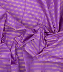 Lavender Handloom Korvai Kanchipuram Silk Saree With Zari Stripes-KA14683
