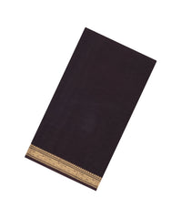 Black Handloom Silk Cotton Saree With Zari Border-SC4798