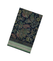 Navy Blue Printed Synthetic Dola Silk Saree With Viscose Border-SY0009