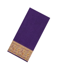 Purple Woven Art Dupion Saree With Meena Floral Border-BL5951