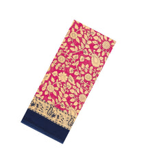 Hot Pink Printed Jaipur Cotton Saree With Kalamkari Motifs-JC1908