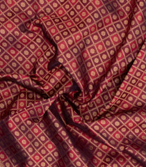 Maroon Handloom Kanchipuram Silk Saree With Floral Motifs-KA15638