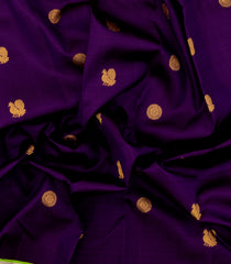 Dark Purple Handloom Korvai Kanchipuram Silk Saree With Annam Buttas-KA14827