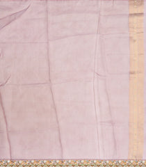 Lavender Woven Fuchsia Georgette Digital Printed Saree With Embroidered Motifs & Handbag-BL3804