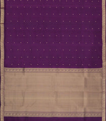 Dark Purple Woven Pure Silk Saree With Floral Buttas-KA15542
