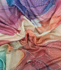 Multi Colour Printed Tussar Silk Saree With Abstract Motifs-TU3644