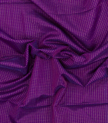 Purple Handloom Maheswari Silk Cotton Saree With Zari Checks-SC4176