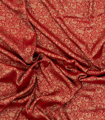 Red Woven Mysore Silk Saree With Vanasingaram Motifs & Contrast Border-MS3365
