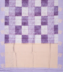 Lavender Woven Synthetic Tussar Silk Saree With Printed Checks-BL4146