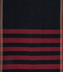 BLack Woven Chirala Cotton Saree With Temple Border-CR1419