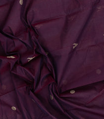 Burgundy Handloom Kanchi Cotton Saree With Buttas-KC1851