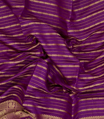 Magenta Printed Art Dola Silk Saree With Stripes & Printed Pallu-BL5757