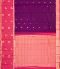 Magenta Handloom Kanchipuram Silk Saree With Buttas-KA16133