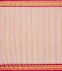 Cream Handloom Gadwal SICO Saree With Cotton Body & Silk Border-GA0365