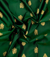 Dark Green Handloom Kanchipuram Silk Saree With Zari Buttas-KA16355