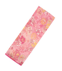 Baby Pink Woven Pure Chiffon Silk Saree With Printed Floral Motifs