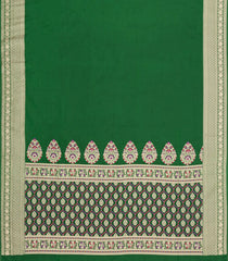 Green Woven Blended Satin Saree With Zari Border-BL6021