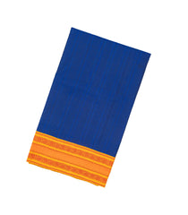 Blue Handloom Soft Silk Saree With Stripes & Contrast Border-SO4286