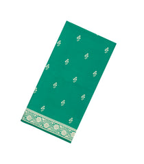 Aquamarine Woven Blended Satin Saree With Floral Zari Buttas-BL6008