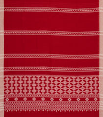 Red Handloom Bengal Cotton Saree With Stripes-BG1607