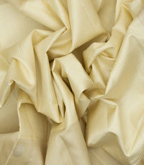 Cream Handloom Kanchipuram Silk Saree With Checks