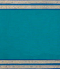 Light Blue Woven Chettinad Cotton Saree With Contrast Border-CN1839