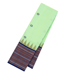 Mint Green Handloom Korvai Kanchipuram Silk Saree With Buttas-KA14366