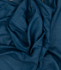 Navy Blue Woven Art Linen Saree With Printed Floral Pallu-BL3951