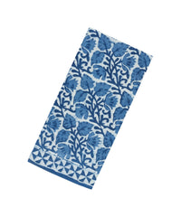 Indigo Printed Jaipur Cotton Saree With Floral Motifs-JC1896