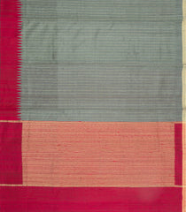 Shadow Green Woven Dupion Silk Saree With Contrast Border-DS0647