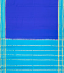 Blue Woven Mysore Crepe Silk Saree With Contrast Border-MS3171