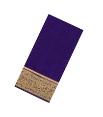 Violet Woven Art Dupion Saree With Meena Floral Border-BL5950