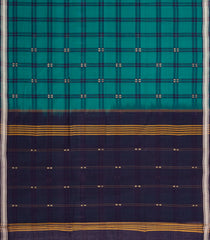 Cyan Woven Kadappa Cotton Saree With Checks-KN0765