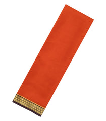 Red Woven Mysore Silk Saree With Contrast Zari Border-MS3586