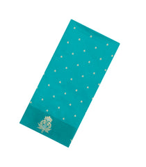 Turquoise Woven Art Dupion Saree With Floral Zari Buttas-BL5941