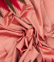 Peach Handloom Korvai Kanchipuram Silk Saree With Silk Thread Work Border-KA13236
