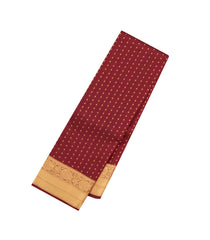 Maroon Handloom Soft Silk Saree With Floral Motifs & Zari Border-SO4396