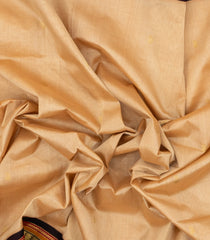 Sandal Handloom Korvai Silk Cotton Saree With Floral Buttas & Contrast Border-SC3829