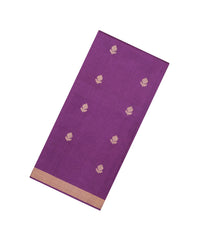 Lilac Woven Tussar Silk Saree With Floral Motifs-TU3255