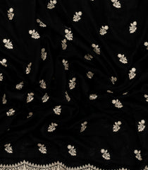 Black Woven Synthetic Blended Saree With Embroidered Motifs-EN2053