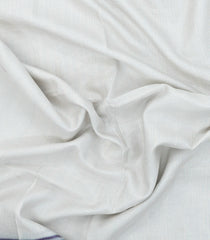 White Woven Tussar Silk Saree With Stripes-TU3315