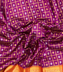 Magenta Handloom Korvai Kanchipuram Silk Saree With Zari Checks & Buttas-KA16361
